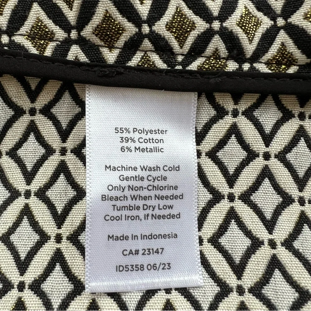 Talbots Slim Ankle Pant in Gold Medallion Jacquard Black Diamond NWT 2 Classic